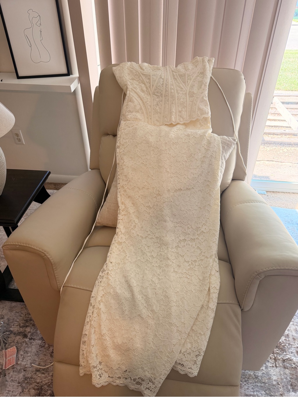 House Of Cb Solaine Ivory Lace Corset Maxi Dress/ Size M-Us. A-C Cup — image 4 of 8